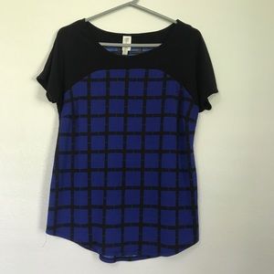Medium Business Casual Black & Blue Blouse!